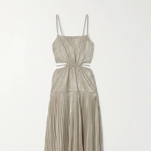 JONATHAN SIMKHAI Daisy cutout plissé-lamé maxi dress NWT - Picture 8 of 12